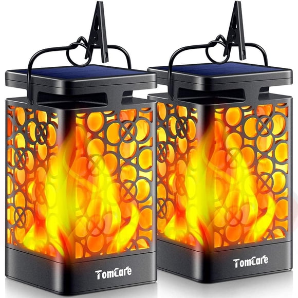 Linterna solar TomCare mejorada Flickering Flame, paquete de 2