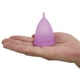 thumbnail image 5 of Juego de copas menstruales Croing reutilizables (4 unidades pequeñas y 2 grandes), color morado y blanco, 5 of 6