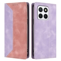 Funda Foxdock Para Honor X8C De Cuero Premium Bicolor Con Ranuras Rfid, Carcasa Tipo Billetera Antigolpes Y Soporte Plegable