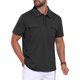 thumbnail image 4 of INSPIRE CHIC Camisa Polo para Hombre de Regreso a Clases con Cuello, Manga Corta, Doble Bolsillo en el Pecho, Exterior, Talla XL, Negro, 4 of 5