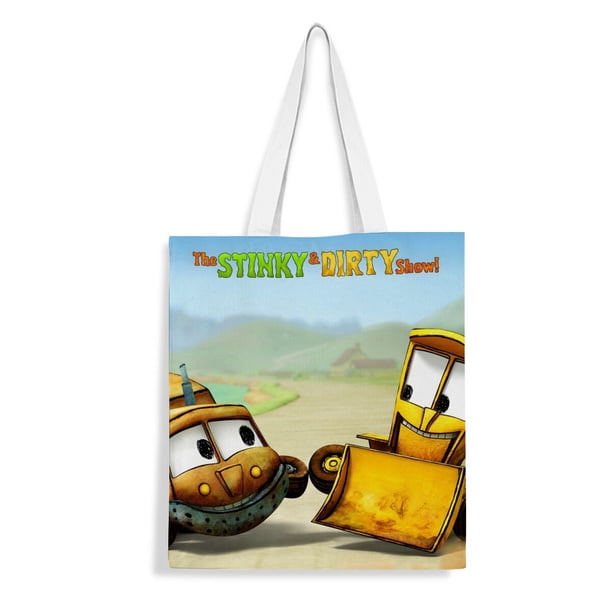 Stinky and Dirty Bolso de tela con estampado de lienzo para mujer, bolsa de compras reutilizable y estética, con cremallera interior, regalo para mujer, 35 × 40 cm.