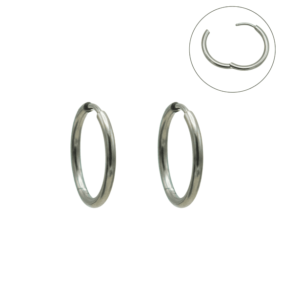 Argollas finas lisas aura 16mm Titanio ASTM F136