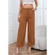 thumbnail image 1 of Pantalon Palazzo Tipo Lino Semi Formal Casual Boton Tiro Alto 3013, 1 of 3