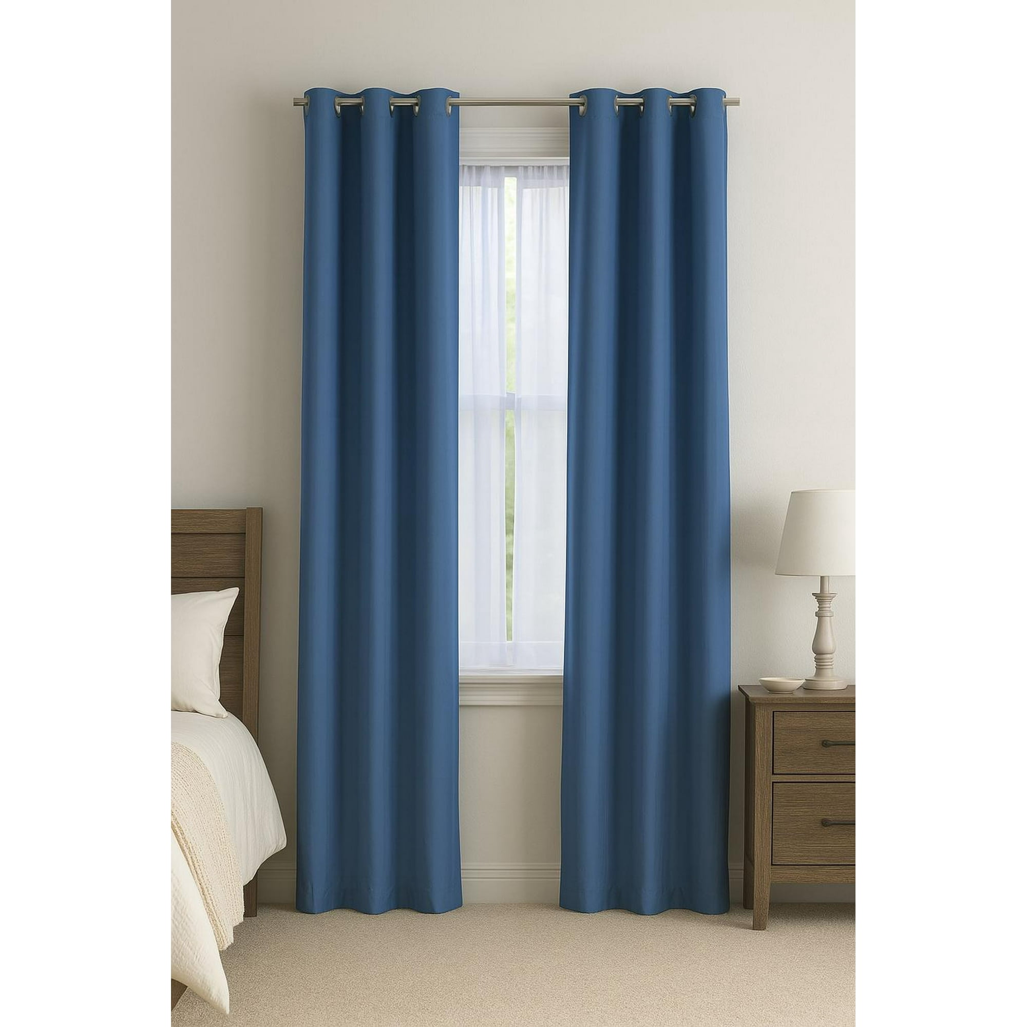Clems - Pack 2 Cortina Engomada Termica 100% Blackout 140x225 Azul 140x225