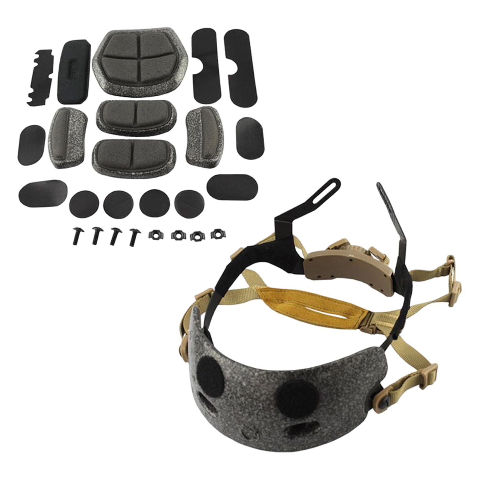Magideal - Kit De Forro De Casco Ajustable, Sistema Colgante Interior Para Casco Rápido, Almohadilla Protectora De Espuma Interna, Bloqueo De Cabeza, Correa Para Arena