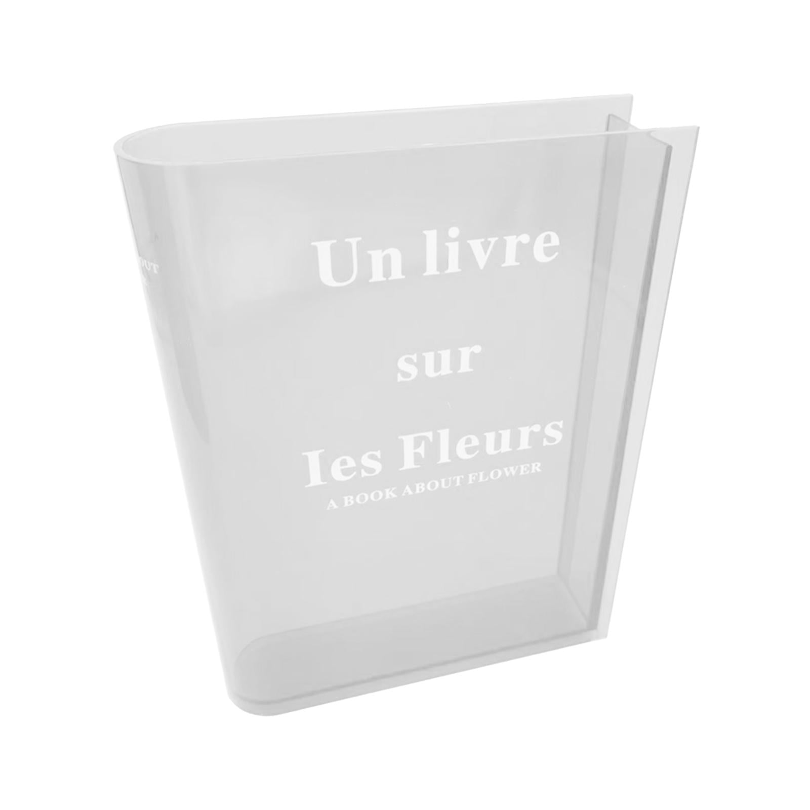 Magideal - Florero Libro Florero Estético Hidropónico Elegante Escritorio Florero Acrílico Florero Floreros Decorativos Para Oficina Dormitorio Restaurante Hogar Claro