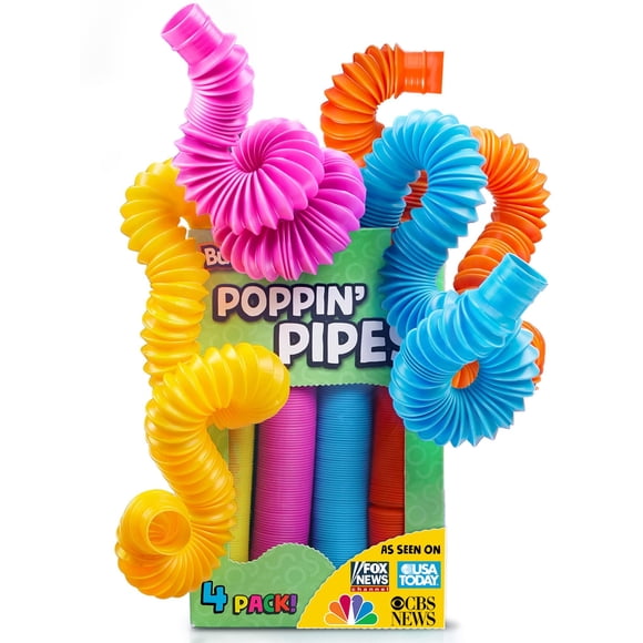 Juguete sensorial BUNMO Pop Tubes, tamaño grande, paquete de 4 unidades para niños