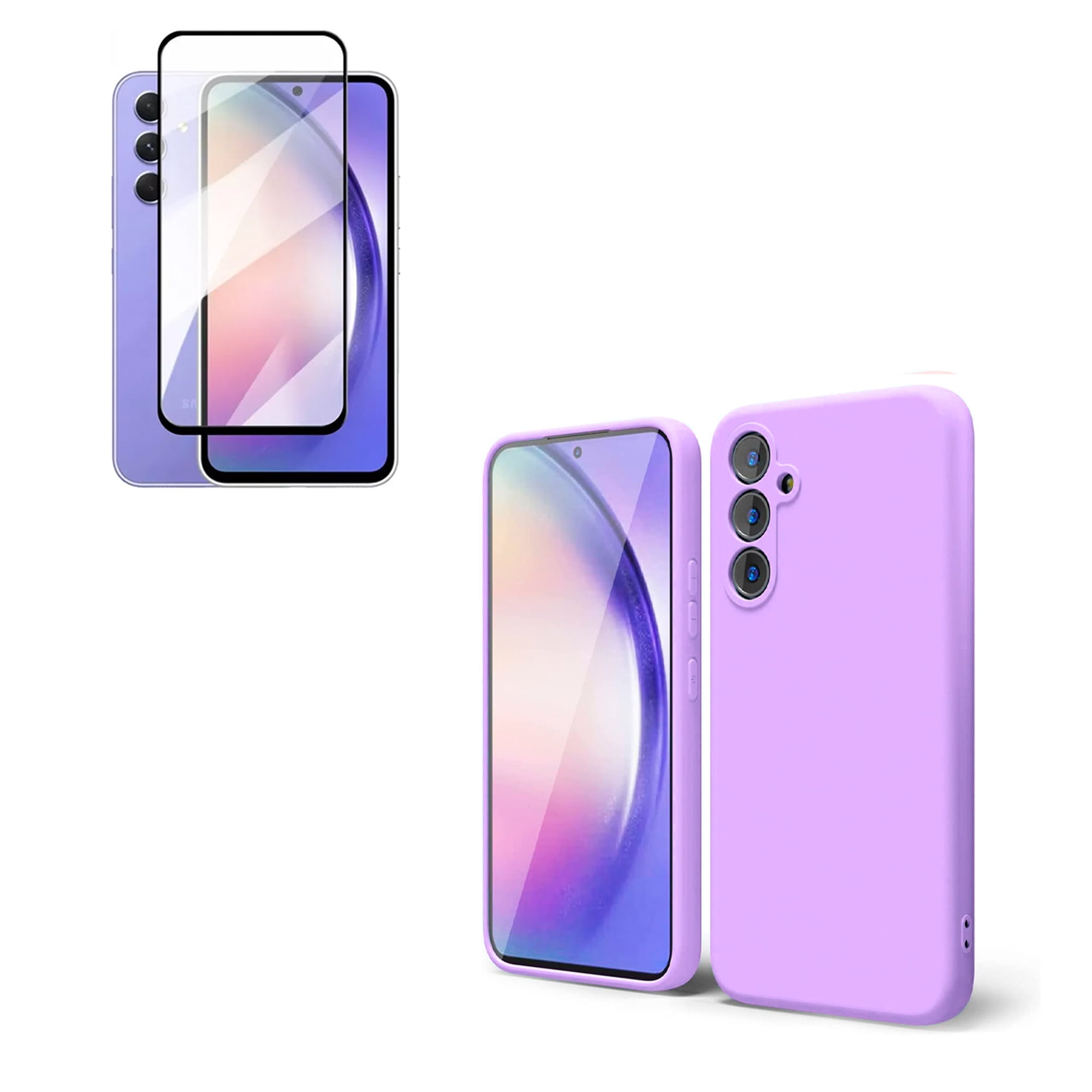 Joigo - Carcasa Para Samsung A34 + Lamina De Vidrio Templado Lila