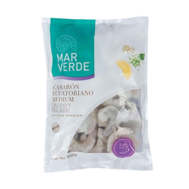 Camarón Ecuatoriano Extra Grande Pelado Crudo 500 g Mar Verde