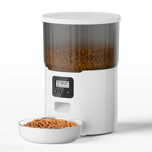 Clickdescuento - Dispensador Comedero Automatico De Mascotas Blanco