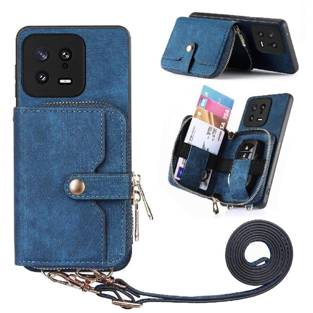 Funda Tipo Cartera con Correa Cruzada para Xaiomi 13 Protección Contra Golpes Azul