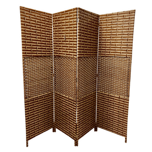 Sorento - Biombo De Ratán Café Plegable