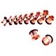 thumbnail image 4 of Calibradores de oído de acero inoxidable de 9 pares que estiran los tapones del túnel 14g-00g de oro rosa, 4 of 5