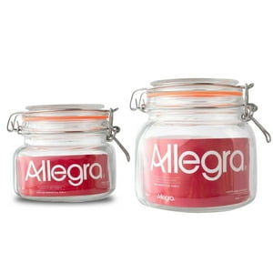 Set 2 Frascos Con Tapa Hermetica 500Ml + 800Ml Allegra