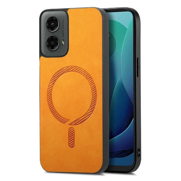 Magnetic Slim Case for Motorola Moto G 2024 with Camera Guard & Anti-Scratch Back Yellow