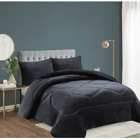 Todostore - Cobertor Plush Con Chiporro Plaza Y Media Color Negro