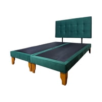 Diseños Valestrini - Cama King Felpa Verde Oscuro