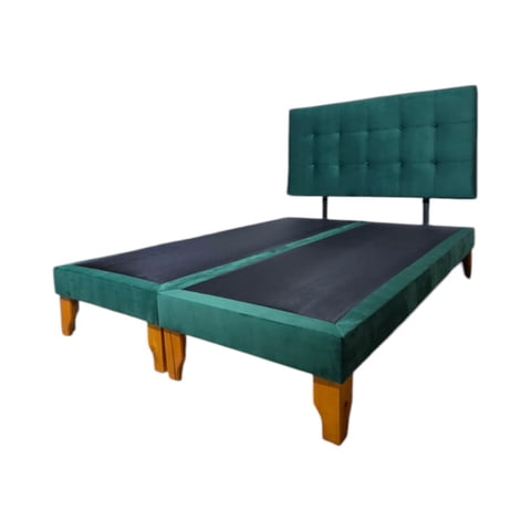 Diseños Valestrini - Cama King Felpa Verde Oscuro