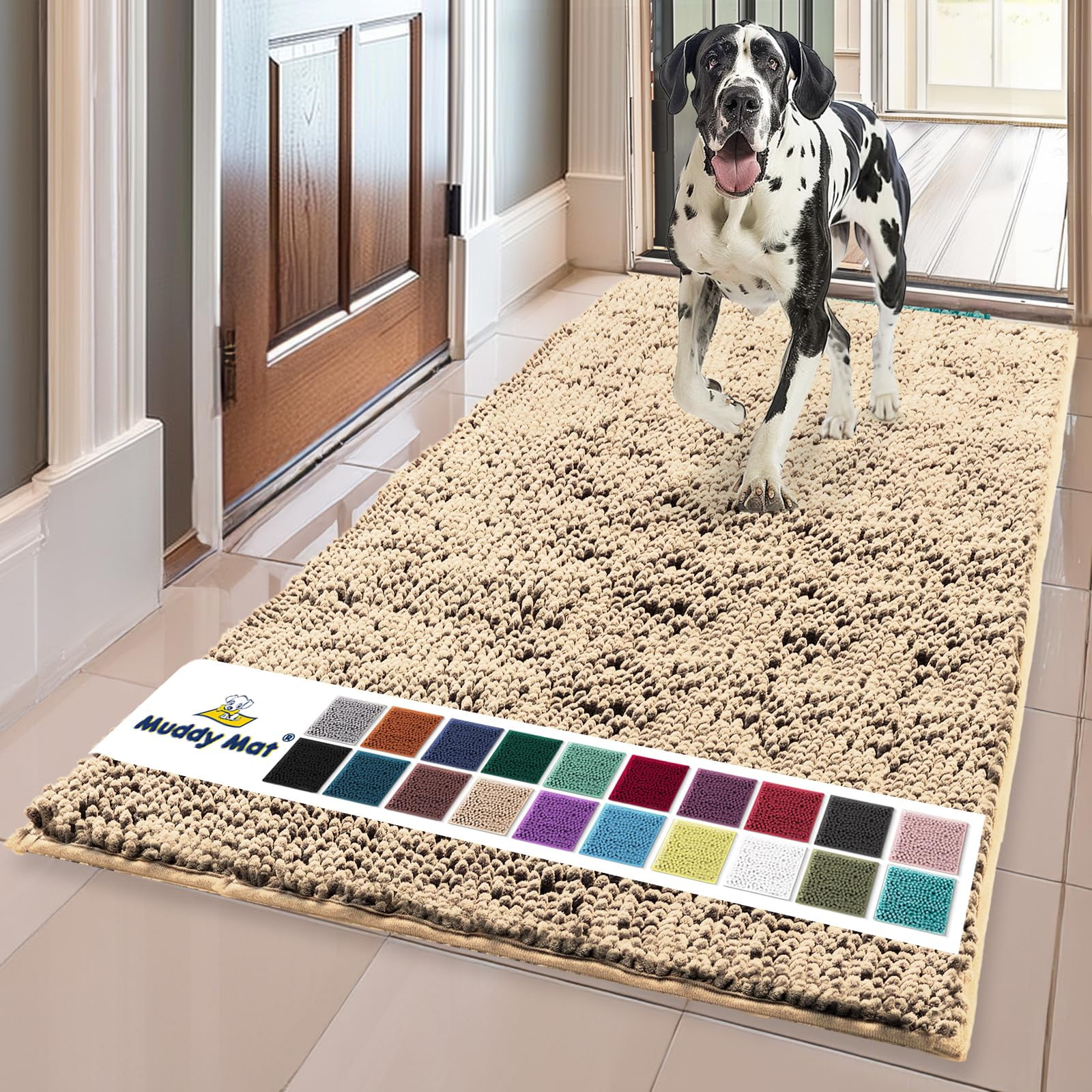 Felpudo Muddy Mat® De Microfibra Superabsorbente, 90 X 150 Cm, Color Beige