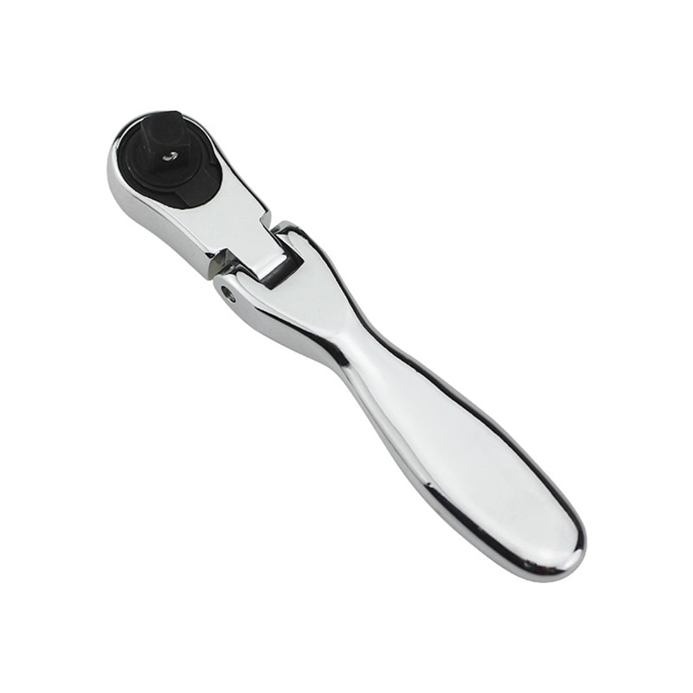 Xusx111 - 1/4 Pulgadas Mini Llave De Ratchet Destornillador De Acero Cromado Vanadio Reversible 72 Dientes 2 En 1 Cabeza De Lote De Enchufe Llave Rápida Con Cabeza Cuadrada, Enchufe