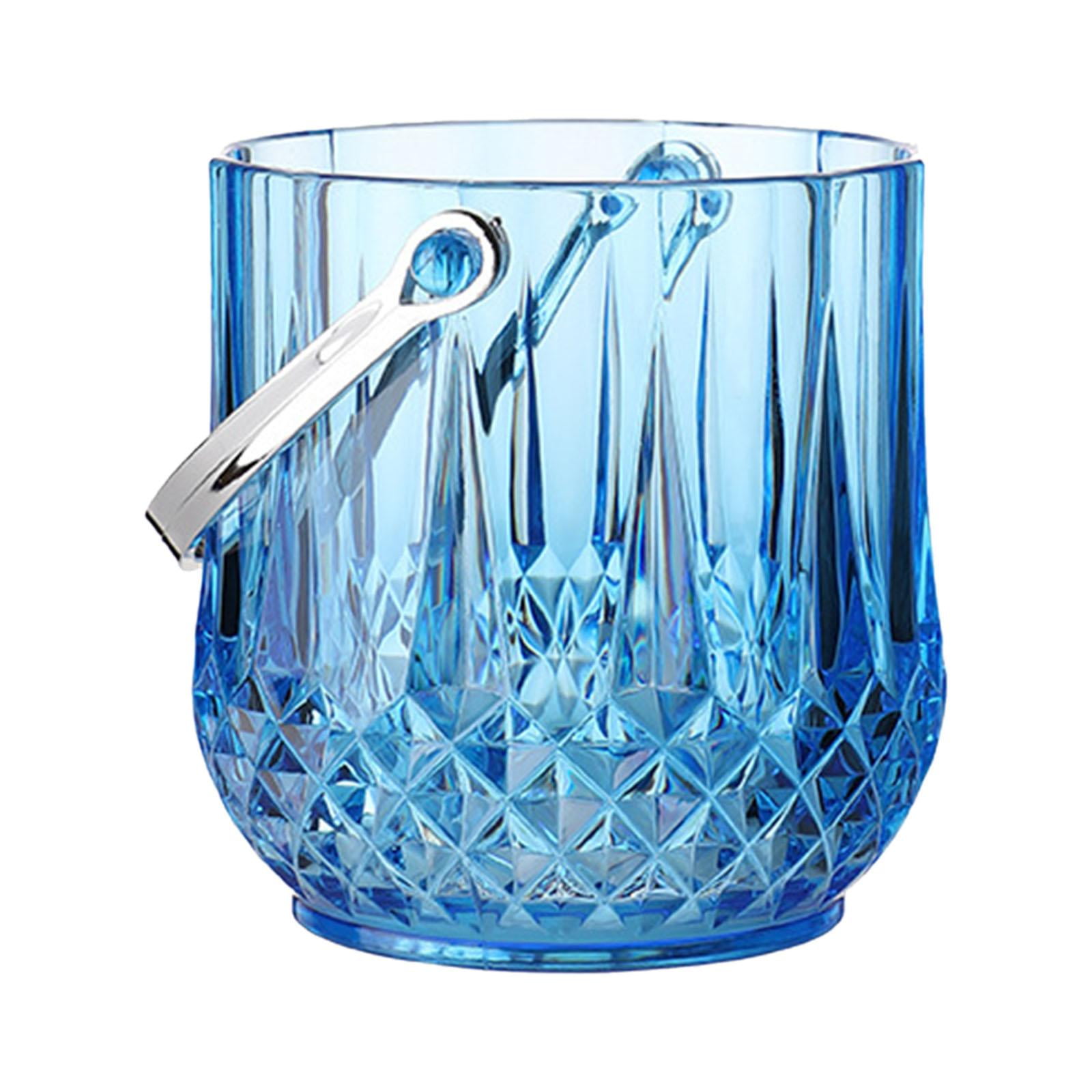 Magideal - Cubo Enfriador De Vino, Bañera De Hielo Y Pinzas Con Asa, Bañeras Portátiles Para Fiestas, Bañera Enfriadora De Bebidas Para Ktv Clubs, Congelador, Có , Redondo Azul