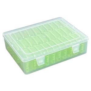 Ioensy - Caja Organizadora De Joyas Transparente Con Tapa Para Pendientes, Pendientes, Decoraciones De Uñas, Verde