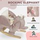 thumbnail image 3 of Caballo Mecedor para Bebé Qaba con Elefante, Peluche con Sonido Realista y Cinturón de Seguridad, Montable para Niños de 18‑36 meses, Rosa, 3 of 9