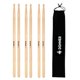 thumbnail image 2 of Baquetas Donner 5A Classic de madera de arce con bolsa de transporte, 3 pares, 2 of 9