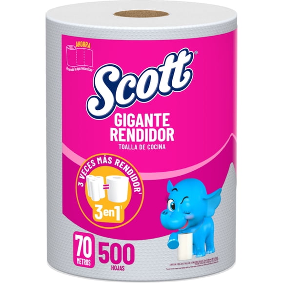 Toalla de papel de cocina Gigante Rendidor 70 mts 500 hojas, 1 Un