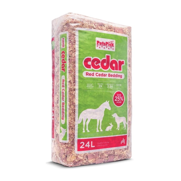 Ropa de cama para mascotas PETSPICK Red Cedar para perros y caballos, 24 litros