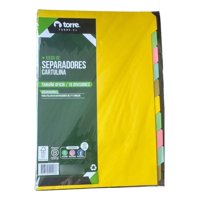 Separadores Cartulina 10 Divisiones Tamaño Oficio. Torre Multicolor