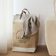 thumbnail image 3 of Cesta Canasto para ropa sucia Diseño Deluxe con asas de cuero Beige, 3 of 4