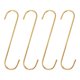 thumbnail image 1 of Uxcell 4 piezas de ganchos en S largos de 8 pulgadas, ganchos colgantes en forma de S, gancho de extensión para colgar plantas, utensilios de cocina, dorado, 1 of 6