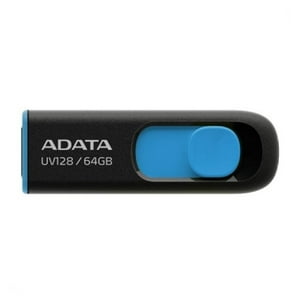 Pendrive Adata Uv128 64Gb 3.2 Gen 1 Negro/Azul Retráctil