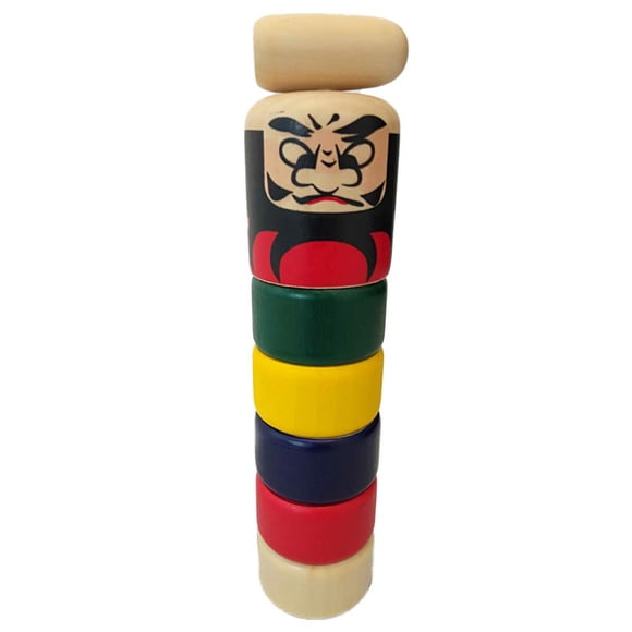 Juguete Daruma Otoshi Tomerry de madera tradicional japonesa, 22 x 4,7 cm