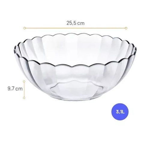 Disparo - 1 Bowl Bella Vidrio Templado Transparente 3,1Litros Marinex