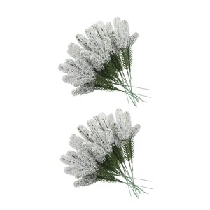 Bothyi - 24 Ramas De Agujas De Pino Artificiales Para Decoración De Fiestas, Hojas De Pino Artificiales Con Espuma