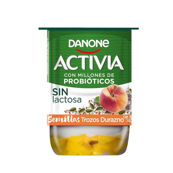 Yoghurt con Probiótico y Semillas con Trozos Durazno Pote, 140 g