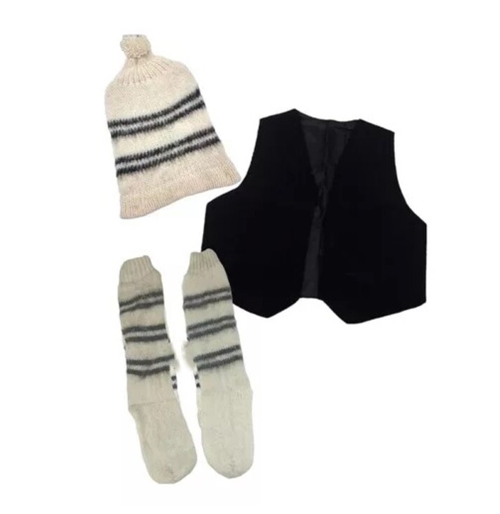 Genérico - Vestimenta Chilote Para Adulto Chaleco Con Gorro Y Calcetin
