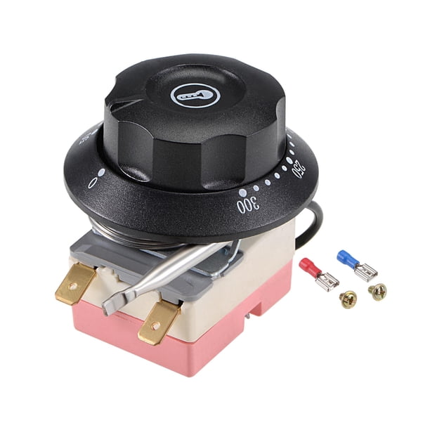NC 250V 16A 50-300C Termostato capilar para horno refrigerador calentador, 2m, con 2 tornillos y 2 terminales de crimpado