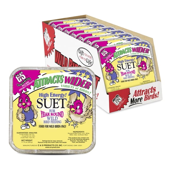 Alimento para aves silvestres C&S Suet de alta energía 333 g, paquete de 8