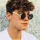 thumbnail image 3 of 1 par de gafas de sol polarizadas para hombre, protección UV, estilo gótico redondo para mujer, montura circular de metal., 3 of 8