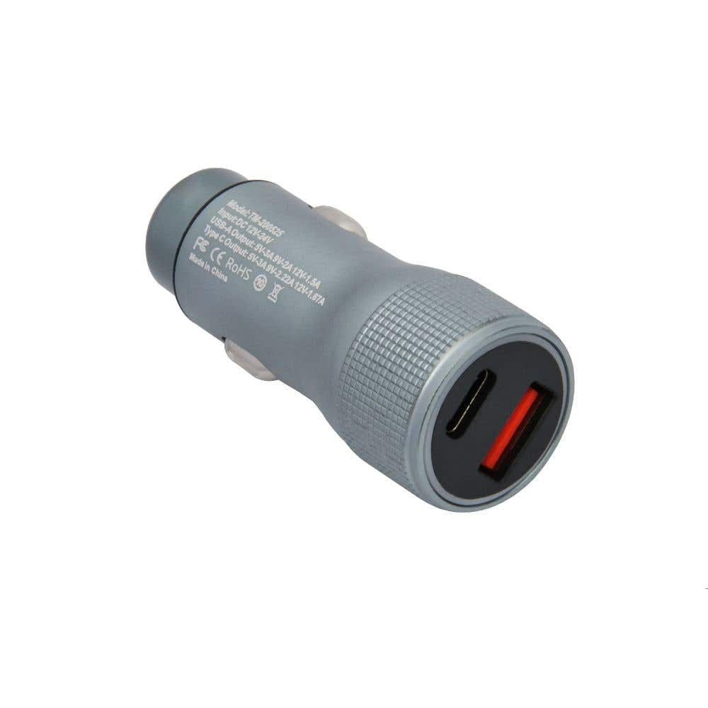 Cargador Usb Super Rapido Para Automovil Tecmaster Con 2 Usb. Usb C + Usb A