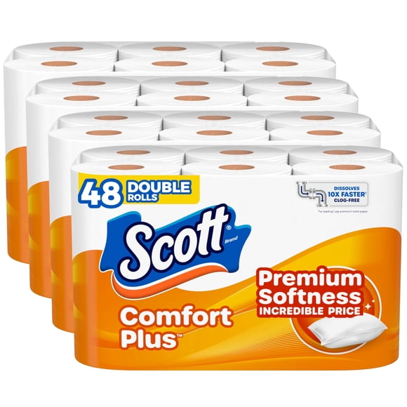 Papel higiénico Scott ComfortPlus 48 rollos dobles de 1 capa