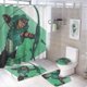 thumbnail image 1 of Flecha Verde-theme 4-Piece Shower Curtain Set with Rugs, Waterproof Bathroom Decor Set Includes Bath Mat, U-Shaped Rug, Toilet Lid Cover and Curtain with Hooks, 1 of 6