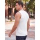 thumbnail image 3 of INSPIRE CHIC Camiseta sin mangas con cuello en V a rayas texturizadas de verano para hombre S Blanco, 3 of 5