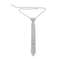Ioensy - Collar De Diamantes De Imitación Con Lazo Para El Cuello, Joyería Para Mujeres Y Niñas, Cadena Brillante Plateada
