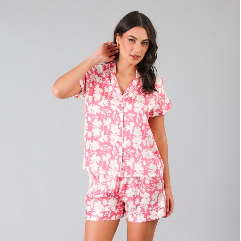 Set Top Camisero + Short Flores Mujer 33832-250