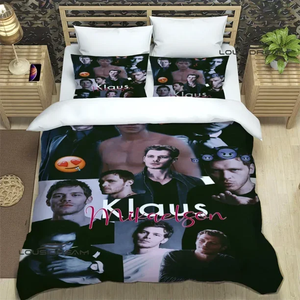 v984 Bed Sheets The originals Klaus Mikaelson Bedding Sets exquisite supplies set duvet cover bed comforter set bedding set luxury birthday gift 3-Piece Bedding Set (1 Duvet Cover + 2 Pillow Shams) Be
