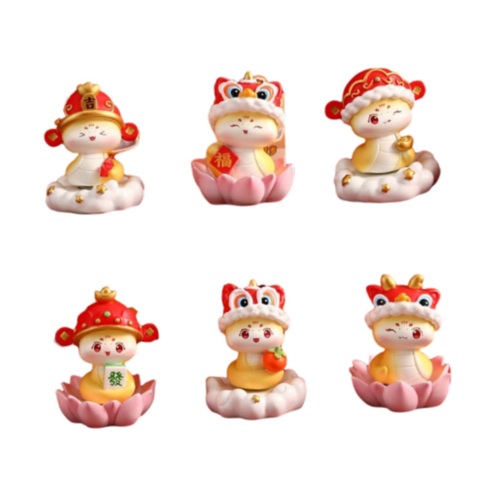 Bothyi - 6 Figuras De Serpientes De Año Nuevo Chino, Regalo Aleatorio Para Dormitorio, Estantería, Oficina